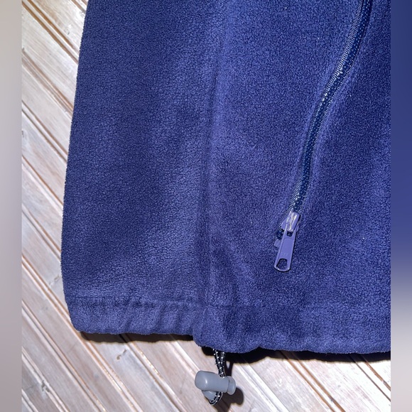 Columbia Lightweight Navy Blue Fleece Lined Jacket with Stand-Up Ribbed Collar - Picture 6 of 8